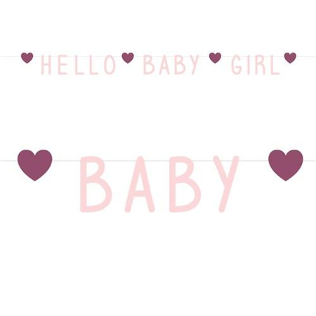Letterslinger Pink Hearts « Hello Baby Girl »